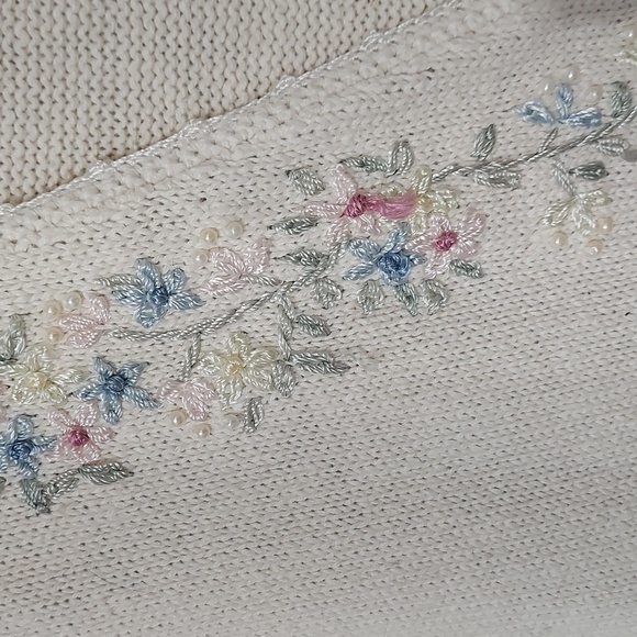 Carolyn Taylor cardigan sweater embroidery and beads vintage (InvW170) - Picture 3 of 11